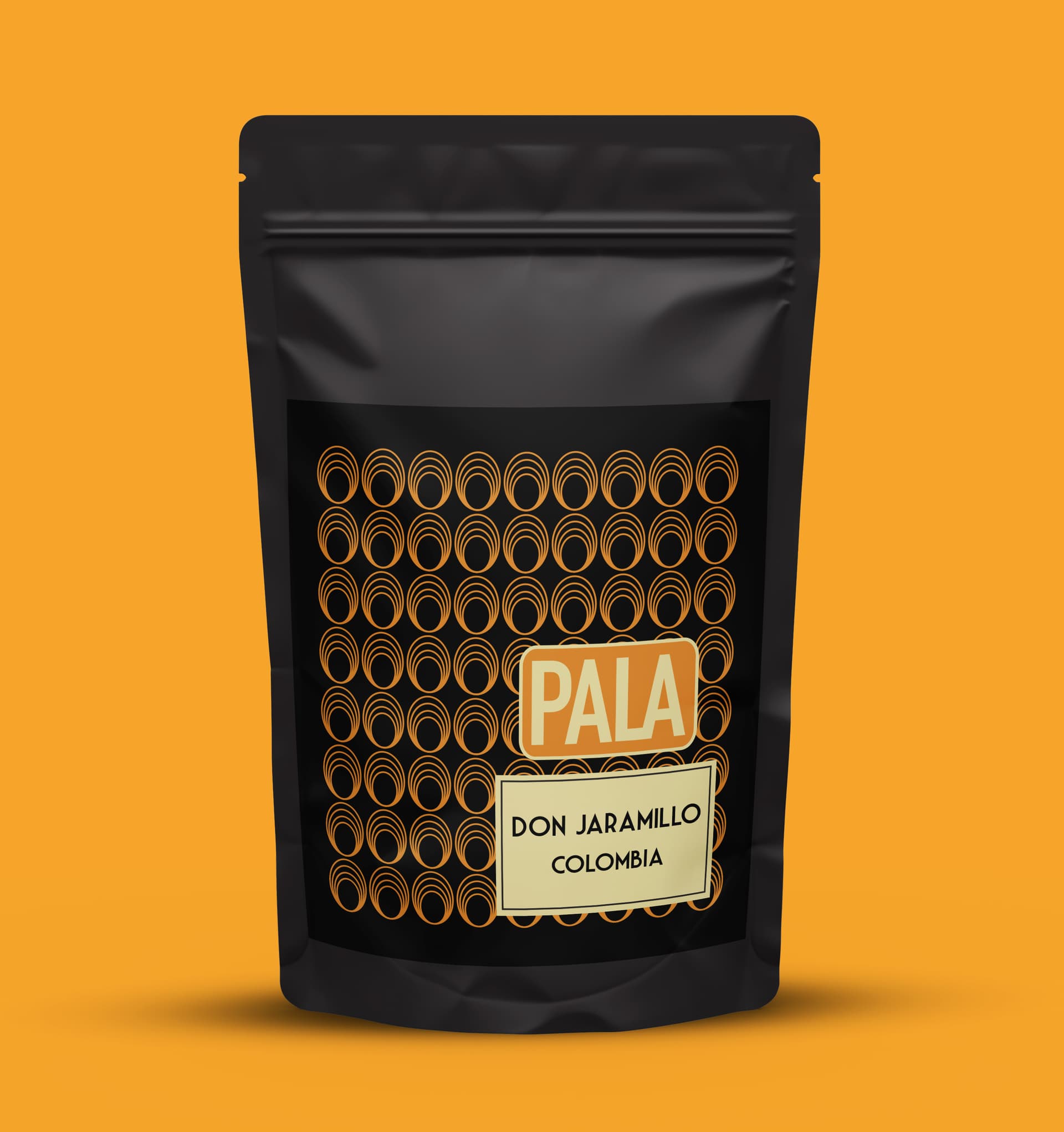 Svart kaffepakke merket PALA Don Jaramillo Colombia